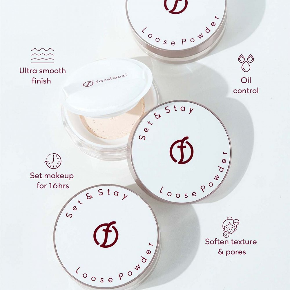 SET FAZSINARAYA | Setting Spray | Loose Powder | Lip Balm | Trio